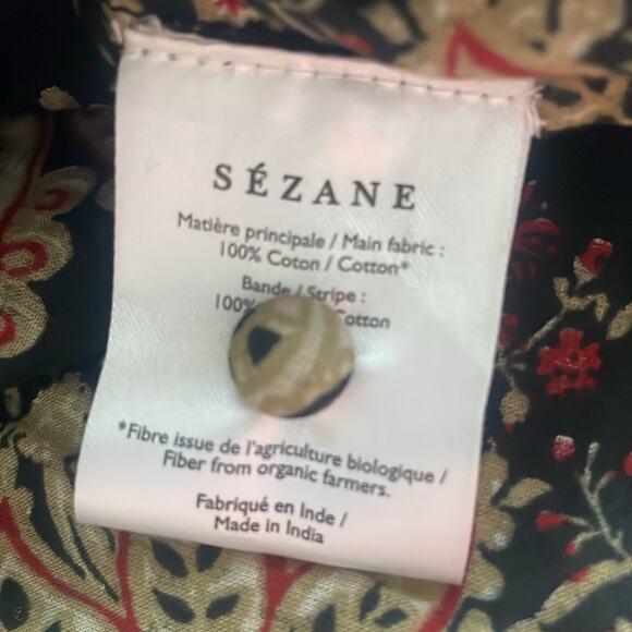 Sezane Meadow Floral Blouse Black Multi - Picture 14 of 16